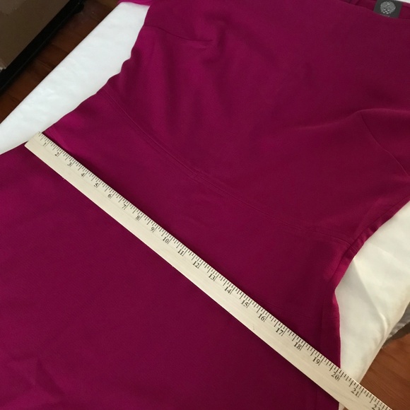 VINCE CAMUTO Fit & Flare Dress Long Sleeve Magenta Pink Women's Plus Size 14 - Picture 15 of 16